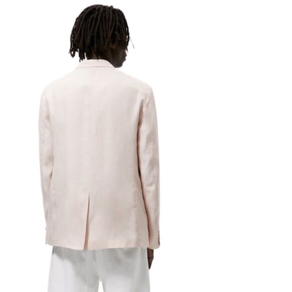 Zara Mens Pink Linen Suit Jacket Blazer - Picture 3 of 8